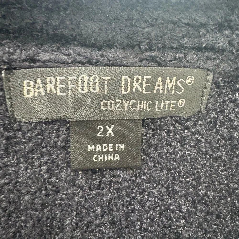 Barefoot Dreams Black Montecito Cozychic Lite Long Cardigan | Size 2X - Picture 9 of 12